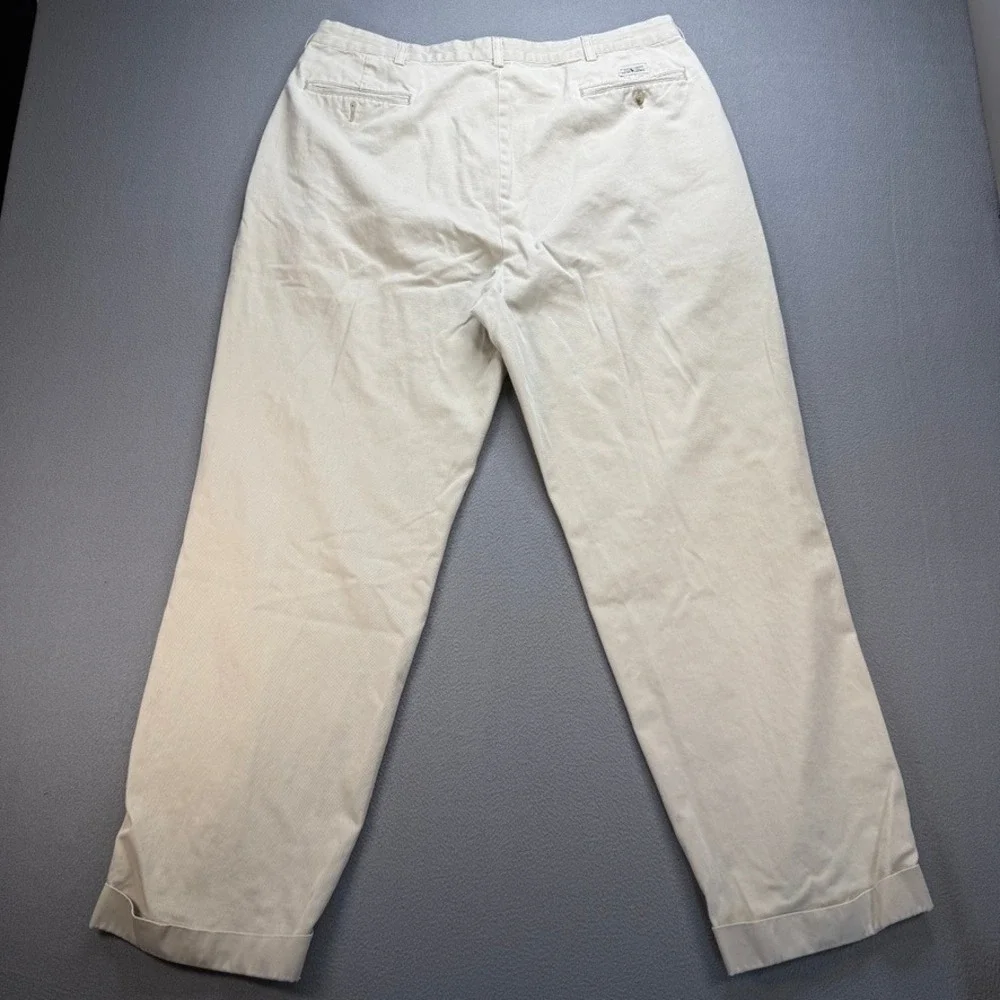 VTG Polo Ralph Lauren Chino Pants Andrew Pant 38x32 (FIT 36x30) Khaki Pleated P